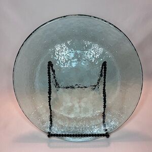 Authentic Fire & Light Recycled Glass Dinner Plate Aqua 11 inches Art
